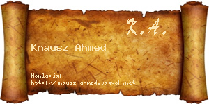 Knausz Ahmed névjegykártya